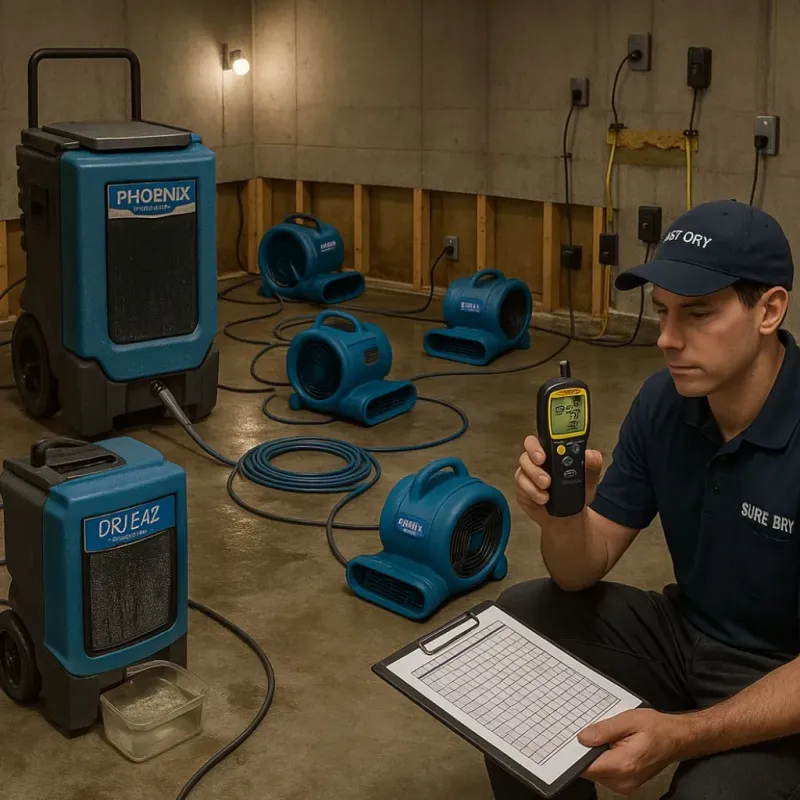 Structural Drying and Dehumidification process in East Greenbush, NY